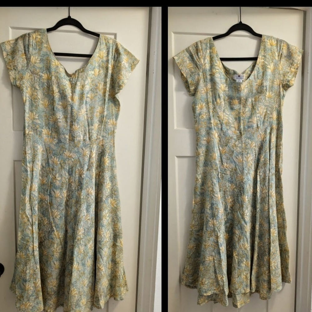 ANOKHI Block Print Midi Dress